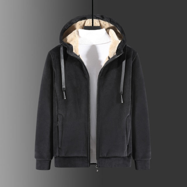 2021 New Men Suit Fleece Two-Piece Tracksuit Suit Leisure Thick Hooded Winter Suit Lamb Velvet Suit Casual Suit Large Size 8Xl