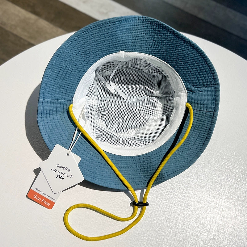 Contrast Color Retro Summer Outdoor Big Brim Fisherman Hat