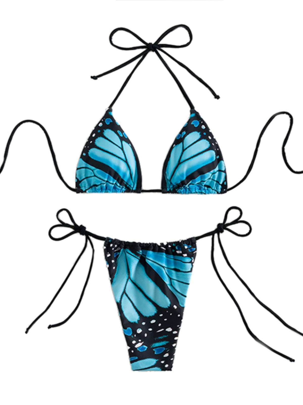 European and American Sexy Bikini Small Chest Push-up Strap Chest Pad Slim Looking Print African Catwalk Swimming Suit Female Bikini