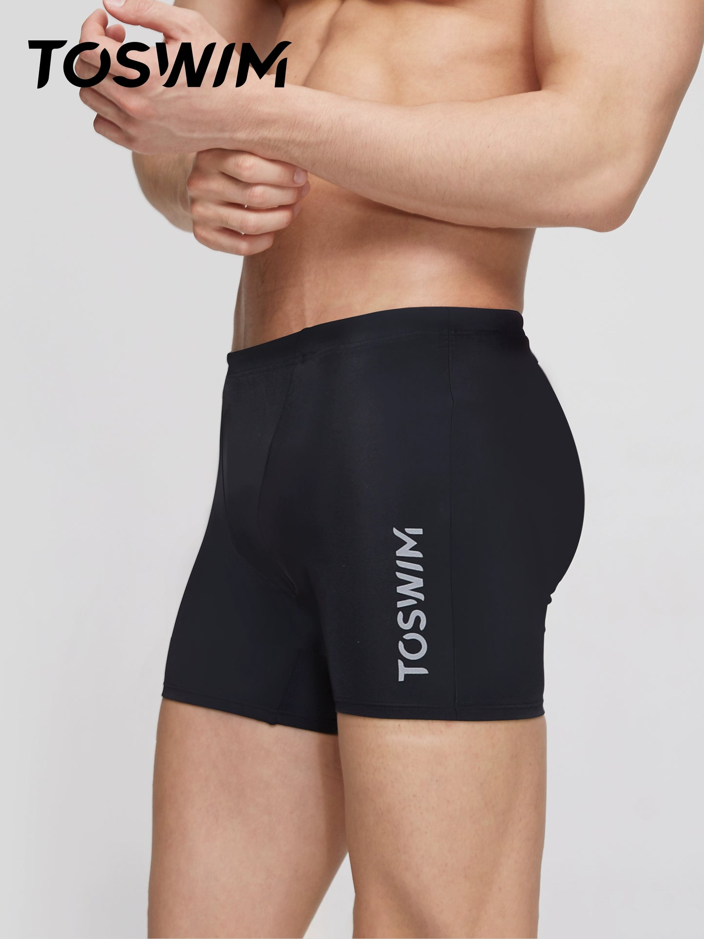 Toswim Professional Men's Swimming Trunks Anti-Embarrassment Hot Spring Swimming Trunks Swimming Goggles Swimming Cap Three-Piece Set Swimming Equipment Full Set