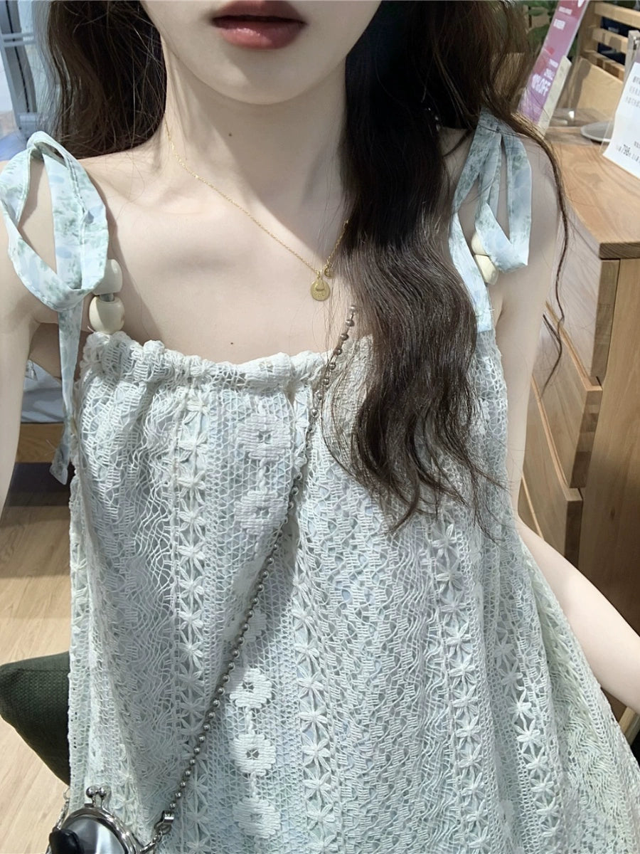 Retro Female Summer Slimming Temperament Camisole Dress