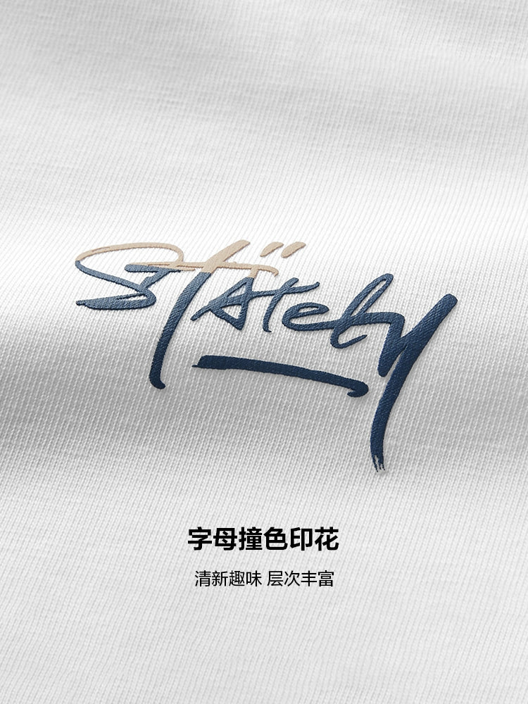 Hla Cool Cotton Printed White Cool Men Short Sleeve T-shirt