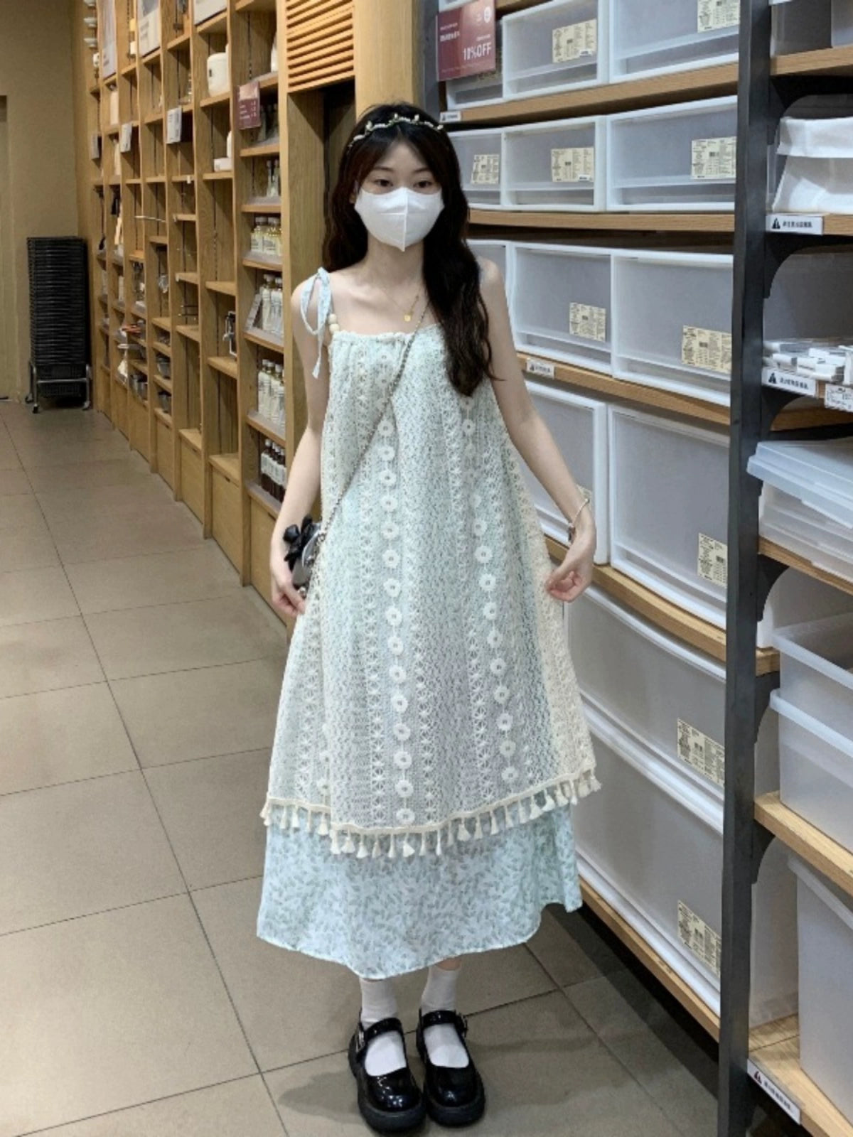 Retro Female Summer Slimming Temperament Camisole Dress