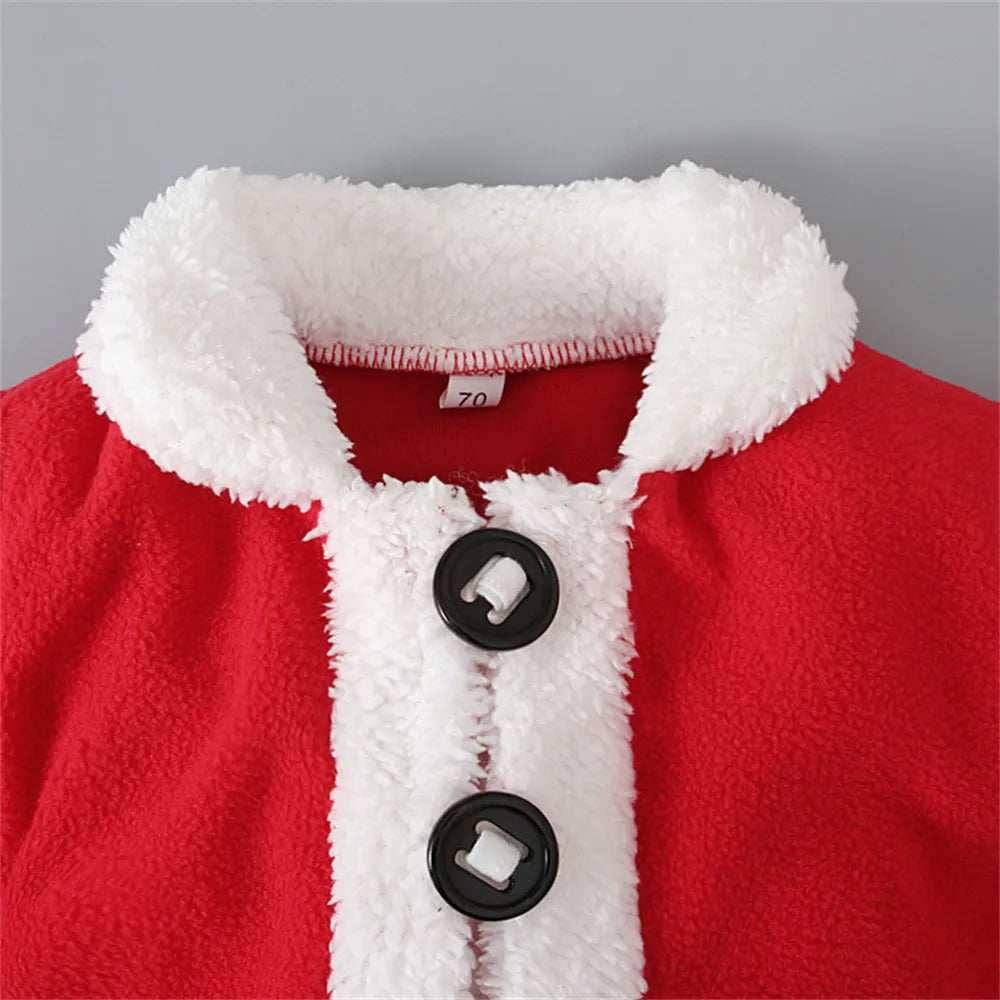 Newborn Baby Christmas Clothes Santa Claus Costume for Boy Girl Long Sleeve Top Pants Hat and Sock Outfit New Year Baby Clothing