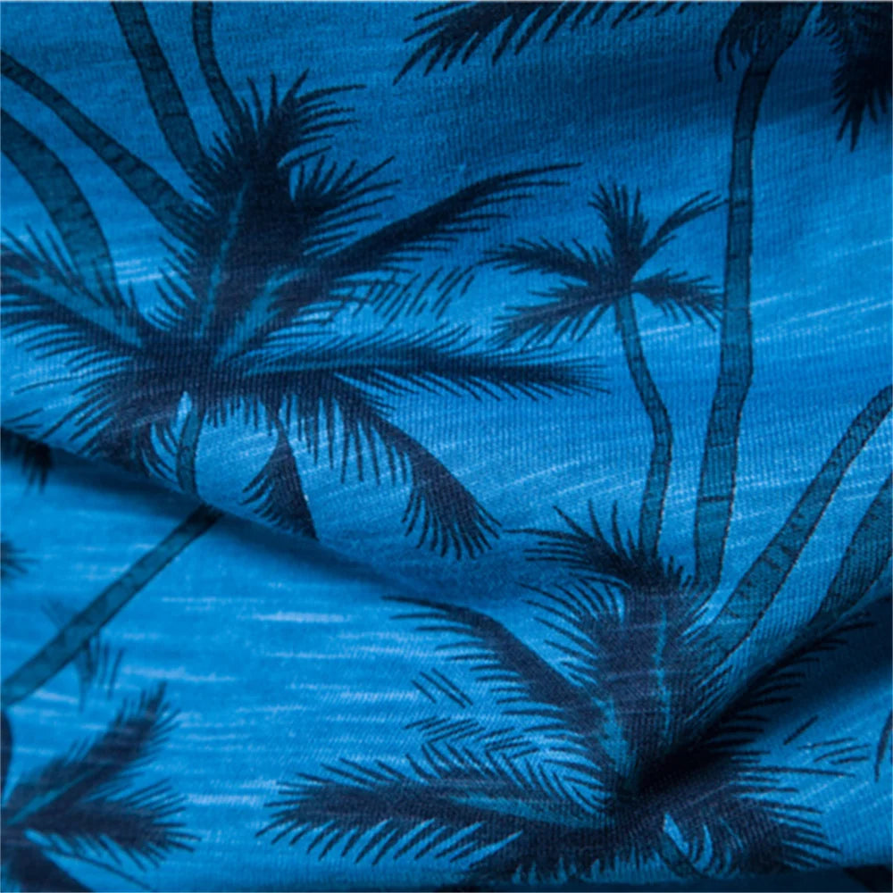 AIOPESON Hawaii Style T-shirts Men O-neck Casual High Quality Beach Mens T Shirt New Summer 100% Cotton Printed Top Tees Men