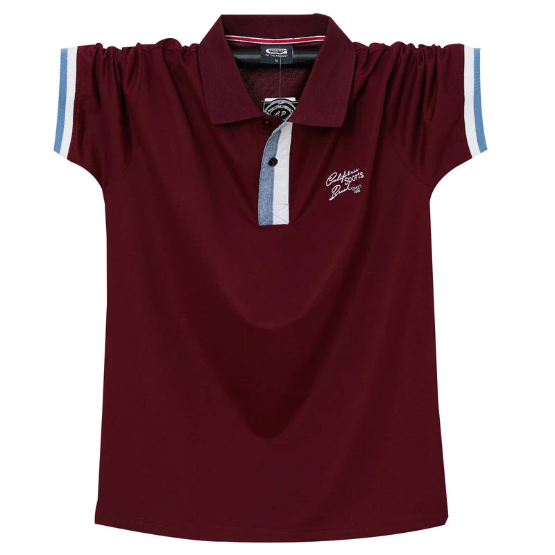 Fashion Summer Cotton Polo Shirt Men Short Sleeve Buttton Collar Summer Slim Fit Shirt Striped Streetwear Casual Male Polo Shirt