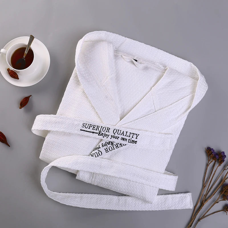 Cotton Men Bathrobe Stain Robe Man's Sleepwear Hooded Soft Nightgown for Male Pajamas Gown Lounge Wear Nature Bamboo Summer