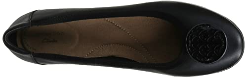 Clarks Women's Gracelin Lola Ballet Flat, Black Leather/Synthetic Combo, 8 Medium US