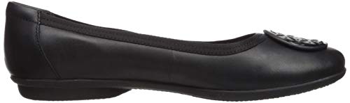 Clarks Women's Gracelin Lola Ballet Flat, Black Leather/Synthetic Combo, 8 Medium US