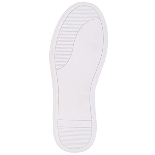 Nautica Men's Spindrift Dress Elastic Slip-On Shoe,Classic Low Top Loafer, Fashion Sneaker-White Size-8.5