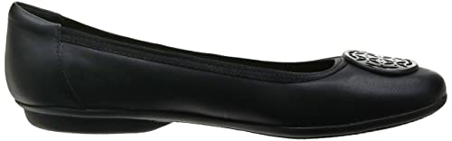 Clarks Women's Gracelin Lola Ballet Flat, Black Leather/Synthetic Combo, 8 Medium US