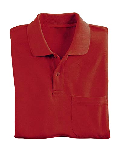 Brosloth Men's Long Sleeve Polo Shirt Classic Regular Fit Casual Shirt with Right Chest Pocket Sport Shirt Wine Red X-Large