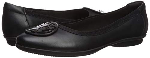 Clarks Women's Gracelin Lola Ballet Flat, Black Leather/Synthetic Combo, 8 Medium US
