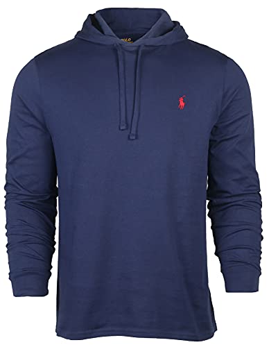 Polo RL Men's Long Sleeve Jersey Knit Pullover Hoodie (Navy, XX-Large)
