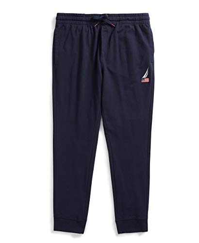 Nautica Men's American Flag Logo Joggers, Navy, Large