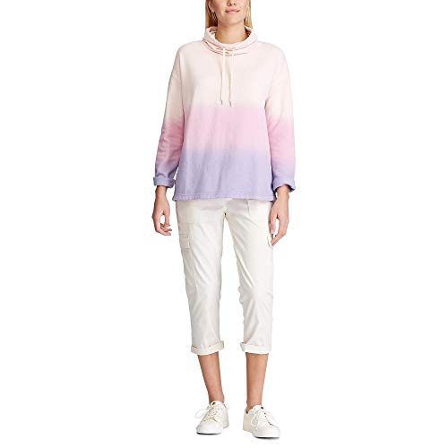 Chaps Women's French Terry Cowl Mock Neck Pullover Sweater, Lavender Multi, 1X-Plus Size