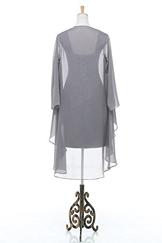 Dannifore Women's 2 Pieces Lace Mother of The Bride Dress with Jacket Chiffon Formal Evening Dresses 24W Rust Red