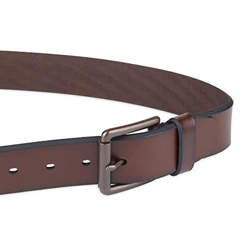 Dockers Men's Casual Leather Belt - 100% Soft Top Grain Genuine Leather Strap with Classic Prong Buckle, Brown,42