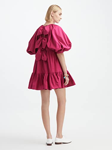 Oscar de la Renta, Shirred Bow Back Dress, 2, Magenta