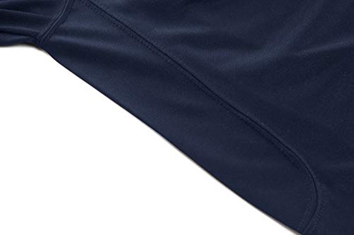 TACVASEN Men's Hiking Shirts 3 Buttons Quick Dry Performance Polo Long Sleeve Top T-Shirt Brown, M