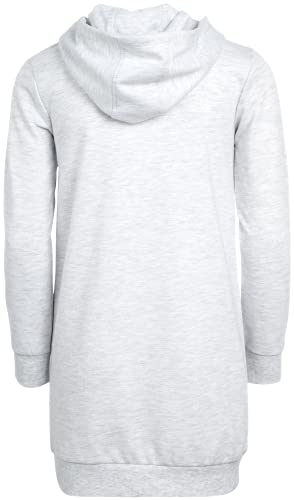 DKNY Girls' Dress - Casual Hoodie Sweatshirt Dress with Hood (Little Girl/Big Girl), Size 18/20, Light Heather Grey