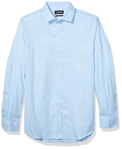 Chaps Men's Long Sleeve Performance Button Down Shirt, Austin Blue, S