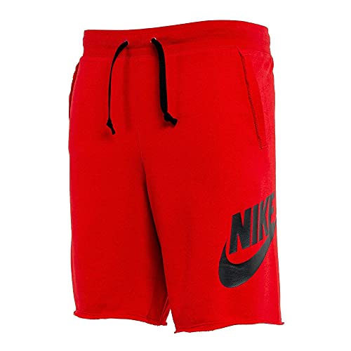 Nike Men's Aw77 French Terry Alumni Shorts (Medium, University Red/Black)