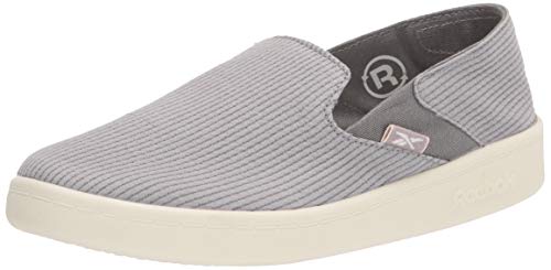 Reebok womens Cotton & Corn Slip on Walking Shoe, Spacer Grey/Chalk/White, 7 US