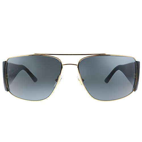 Versace VE 2163 100287 Gold Metal Aviator Sunglasses Grey Lens