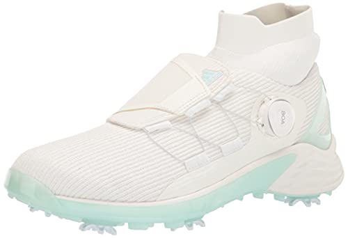 adidas Women's ZG21 Motion Primegreen BOA Mid Cut Golf Shoes, Non-Dyed/Halo Mint/Non-Dyed, 10