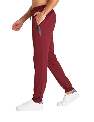 Tansozer Mens Sweatpants Joggers for Men Workout Sweats Jogging Pants Men Running Track Pants Training Sports Pants Athletic Joggers Red S