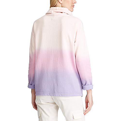Chaps Women's French Terry Cowl Mock Neck Pullover Sweater, Lavender Multi, 1X-Plus Size