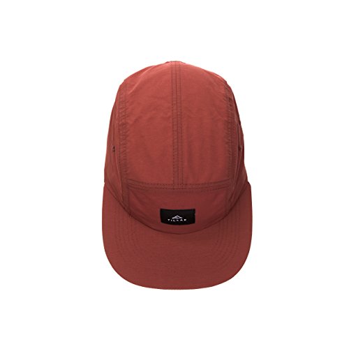 Tillak Wallowa Camp Hat, Lightweight Nylon 5 Panel Cap with Snap Closure (Supai Red)