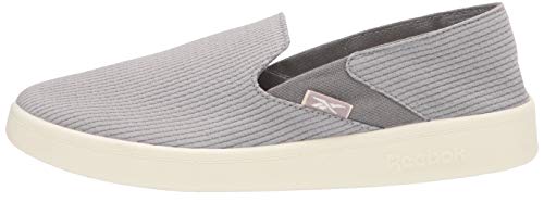 Reebok womens Cotton & Corn Slip on Walking Shoe, Spacer Grey/Chalk/White, 7 US