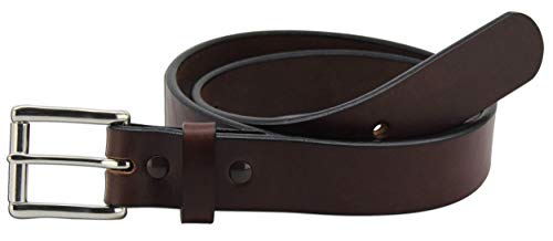 Bullhide Belts Max Thickness Work or Gun Belt - Thick, Rigid CCW Belts for Men - Gun Belts for Concealed Carry Duty Leather – 1.50” Wide - Made in USA, Brown - 40"