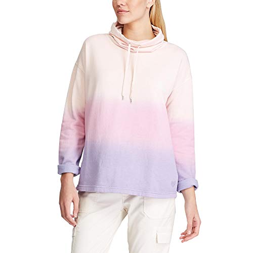 Chaps Women's French Terry Cowl Mock Neck Pullover Sweater, Lavender Multi, 1X-Plus Size