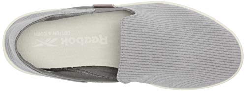 Reebok womens Cotton & Corn Slip on Walking Shoe, Spacer Grey/Chalk/White, 7 US