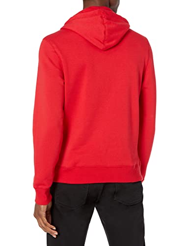 Tommy Hilfiger Men's Stacked Logo Popover Hoodie, Apple Red, LG