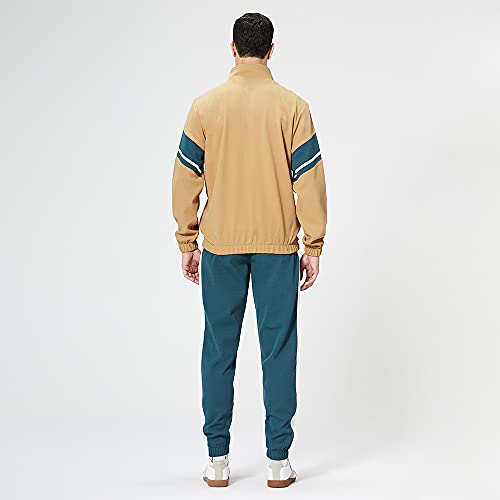 Runcati Mens Tracksuits Color Block Sweatshirt and Joggers 2 Pcs Track Suit Fleece Hoodies Sweatsuits Sports Set