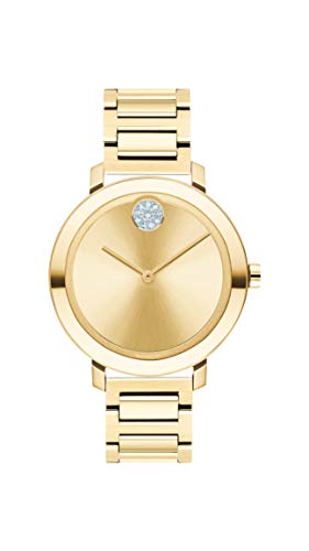 Movado Women's Bold Evolution Swiss Quartz Watch with Stainless Steel Strap, Yellow Gold, 15 (Model: 3600649)