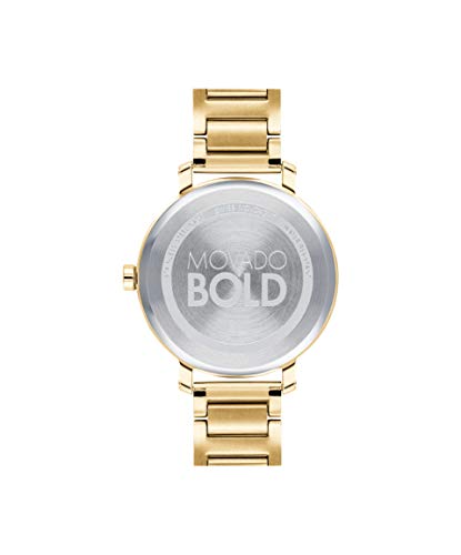 Movado Women's Bold Evolution Swiss Quartz Watch with Stainless Steel Strap, Yellow Gold, 15 (Model: 3600649)