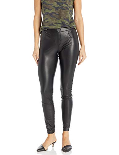 HUE Women's Leatherette Leggings, Black, Medium