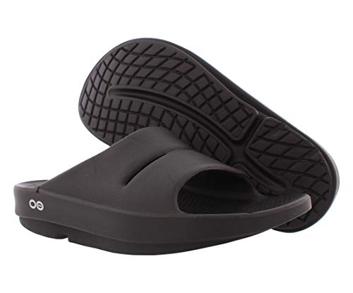 OOFOS OOahh Slide, Black - Lightweight Recovery Footwear - Reduces Stress on Feet, Joints & Back - Machine Washable - Men’s Size 11, Women’s Size 13