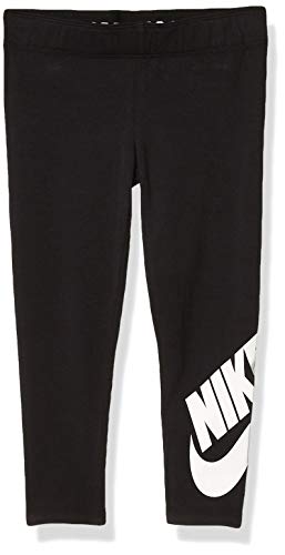 Nike Children's Apparel Girls' Toddler Sportswear Graphic Leggings, Black(26C723-023)/White, 3T