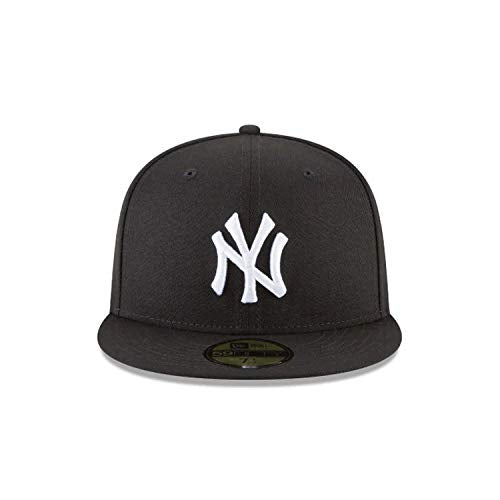 New Era New York Yankees Basic 59Fifty Fitted Cap Hat Black/White 11591127 (Size 7 1/2)