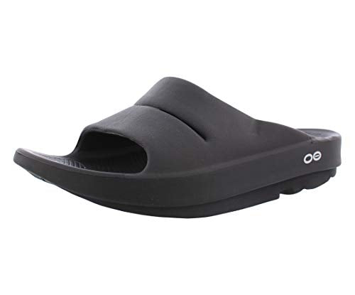 OOFOS OOahh Slide, Black - Lightweight Recovery Footwear - Reduces Stress on Feet, Joints & Back - Machine Washable - Men’s Size 11, Women’s Size 13