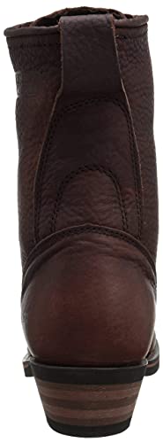 AdTec Men's 9" Packer Tumbled Leather Lacer Work Boots for Men, Chestnut - Plain Soft Toe, Moderate Mens Hiking Boots