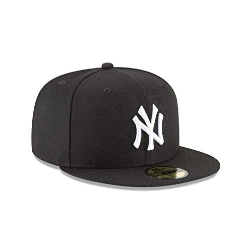 New Era New York Yankees Basic 59Fifty Fitted Cap Hat Black/White 11591127 (Size 7 1/2)