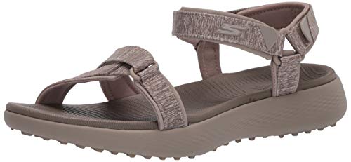 Skechers Women's 600 Spikeless Golf Sandals Shoe, Taupe, 8 M US