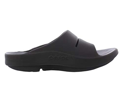 OOFOS OOahh Slide, Black - Lightweight Recovery Footwear - Reduces Stress on Feet, Joints & Back - Machine Washable - Men’s Size 11, Women’s Size 13